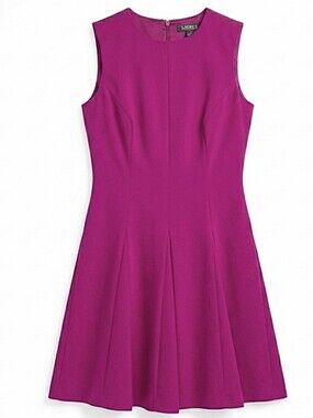 Ralph Lauren Fuchsia Magenta Pleated A-Line Cocktail Dress, Size 2